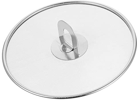 Luxshiny Couvercle Anti Projection Huile 21 Cm En Acier Inoxydable Flexible Avec Poignée Sécurisée Grille Anti-Éclaboussures Universel Pour Poêles Et Casseroles Cuisine