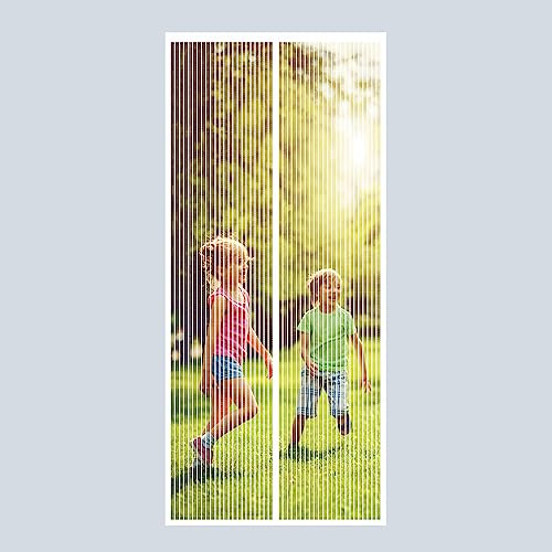 RnCop Magnetic Screen Door fits Door up to 90 ×210cm, Heavy Duty Fly Screen Door Mesh Screen Curtain - Self Sealing, Hands Free, Frame Hook & Loop-White