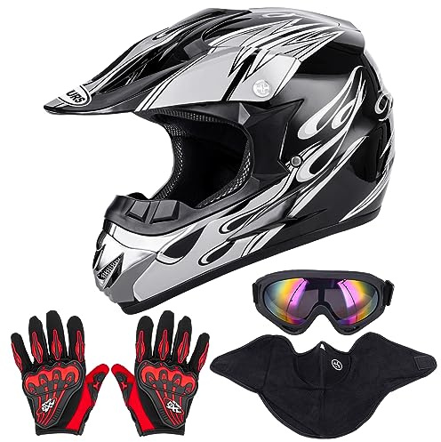 OUMURS Full Face Dirt Bike Helmet DOT Approved, Adult ATV Motocross Helmet
