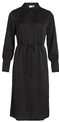 Vila Blusenkleid Damen L/S Shirt Dress - NOOS 14084595,Schwarz,38