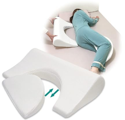 Coussin de positionnement pour escarres - Pour personnes âgées - Pour éviter les escarres de lit - Coussin en mousse pour dormir sur le côté (blanc)