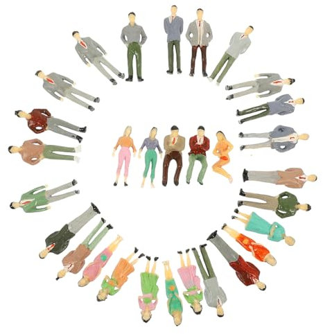 STOBOK 30stücke Mini Menschen Figur Modelle Farbige Menschlichen Modelle Landschaftsmenschenmodelle Modelleisenbahnzubehör Spur Simulationsmenschenmodell