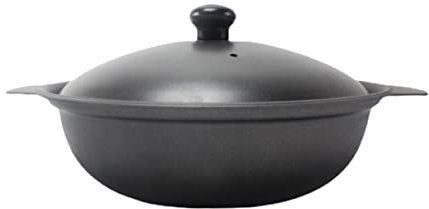PRETYZOOM Olla de Barro de Hierro Fundido 24 Cm Tapa, Cazuela para Arroz y Pollo Estofado, Utensilio Resistente para Cocinar en Casa, Adecuado para Hogar y Restaurantes