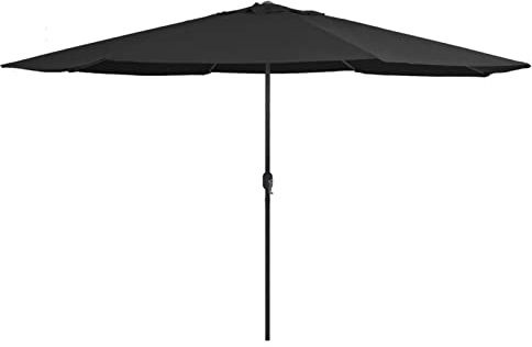 ShGaxin Sombrilla de jardín con palo de metal negro 400 cm, Parasoles De Jardin, Sombrilla Piscina, Sombrilla Terraza Exterior, Parasol Playa, Sombrillas Para Jardin - 47384