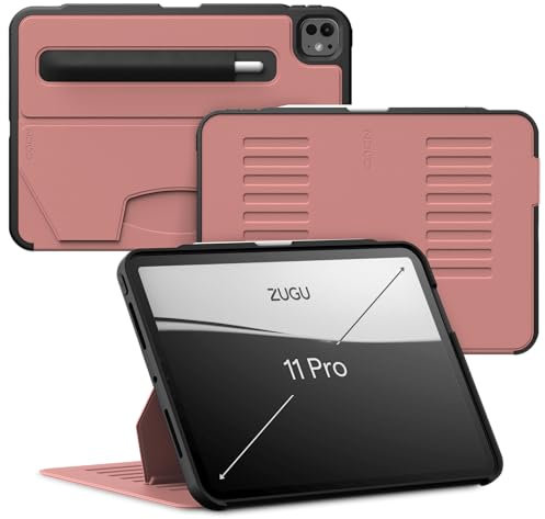 ZUGU CASE for iPad Pro 11 Inch Case (M4 / M5) 2024/2025 - Ultra Slim Protective Cover - Wireless Apple Pencil Charging - Convenient 8-angle Magnetic Stand & Auto Sleep/Wake [ Desert Rose Pink ]