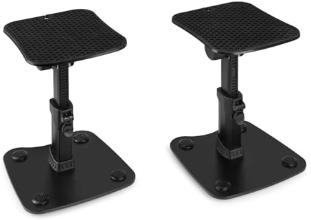 Vonyx SMS30 Lautsprecherständer - Universelle Boxenständer höhenverstellbar 23cm - 29,5cm Lautsprecher Stativ, Stabile Studio Boxen Halterung bis 15 Kg und +/- 10° Neigung für optimalen Sound