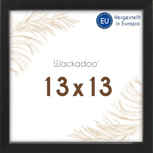Wackadoo Bilderrahmen quadratisch 13x13 schwarz Fotowand Fotorahmen mit Glas Holz Picture frame