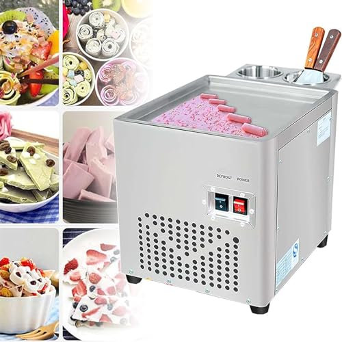 Máquina Para Hacer Rollos Helado Salteado,máquinaparahacerrollosheladoeléctrica Con Barril Acero Inoxidable Doble Refrigeración Y Rueda Universal 360°,temperatura -25~-30°C Y Descongelación 360°