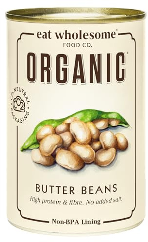 Eat Wholesome Haricots Blanc Biologiques, 400g (Paquet De 12) - Dans L'Eau, Précuits, Sans Sel Ajouté, 100% Naturel, Source De Protéines, Végétalien, Doublure Sans BPA