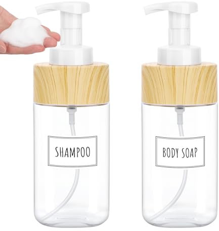 Segbeauty Schaumseifenspender, 2 Stück 500ml Seifenspender Kunststoff, Pumpflasche Durchsichtig mit Schaumpumpe, Seifenschaumspender Nachfüllbarer