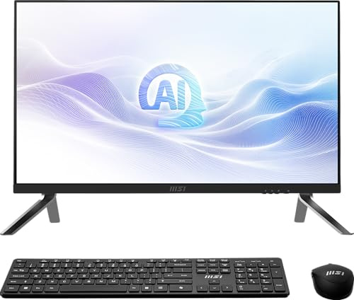 MSI Modern AM273Q AI AIO Desktop: 68.6 cm QHD, Intel Core 7-155H, Memoria de 32GB, SSD M.2 NVMe de 1TB, WiFi 6E, BT 5.3, Negro, Windows 11 Pro: 1UM-037US