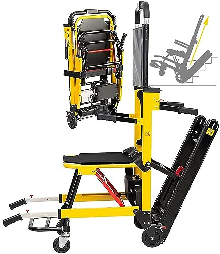 Stair Climbing Chair with 353lb Capacity - Foldable Electric Hand Truck for Elderly Disabled - Lightweight Manual Wheelchair for Evacuation