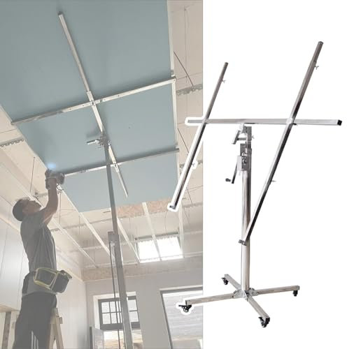 plattenheber rigips 165LBS ​​Heavy Duty Sheetrock Lift Trockenbau-Hebebühne – Hand-Trockenbau-Hebebühne für Heimwerker – Trockenbau-Hebeplatte 11' 16' Lift Trockenbau-Hebebühne(H 3.7m/145.6in/12.1ft)