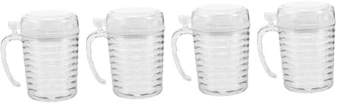 OKUMEYR Dispensador De De Cocina De 450 Ml Botella De Plástico Para Condimentos Fácil De Limpiar 4 Unidades