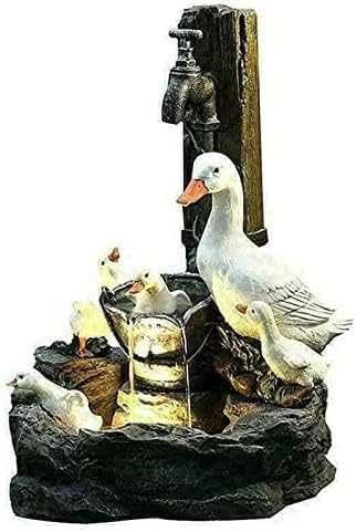 Solarbetriebenes Eichhörnchen-Skulptur Wasserspiel mit Licht für Outdoor/Indoor Garten Brunnen