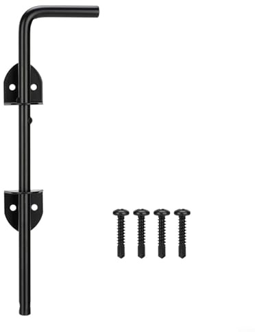 GLFLOW 30,5 cm Metall-Torriegel, Fallstange, mit Montagematerial, Tür-Sicherheitsriegel für Doppeltor-Zaun