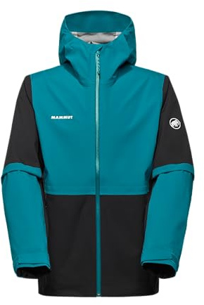 Mammut Linard Guide HS Hooded Jacket Men Herren Hardshell Wanderjacke Black/deep Teal blau