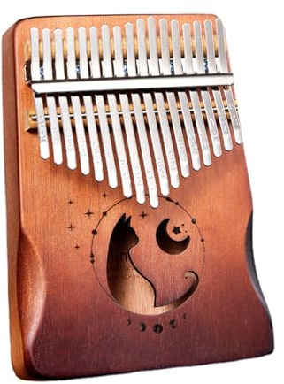 Kalimba Daumenklavier mit 17 Tasten, Lernanleitung und Stimmhammer, Holz-Fingerklavier für Kinder, Erwachsene, Anfänger, professionelles Daumenklavier