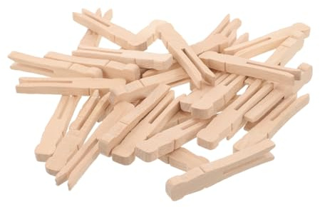 HEALLILY 100 pinzas de madera vintage resistentes para ropa sucia, pinzas de resorte fuertes para tendedero, pequeñas pinzas de madera clásicas para fotos, secado de edredones