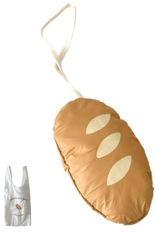 Sac à provisions pliable en forme de pain de dessin animé décontracté de grande capacité sac à main alimentaire idéal pour un usage quotidien et en plein air en forme de pain