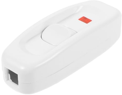 DECOMELODY Interruttore Vintage per Lampada da Pulsante Plastica con Indicatore LED Resistente e Classico per Lampad Tavolo Letto