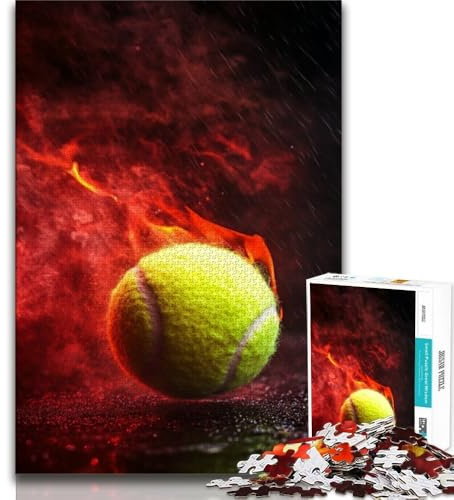 Puzzle 1000 Teile für Erwachsene Tennissport Teenager-Puzzles Quizspiel Wanddekoration Einzigartige Geburtstags 75x50cm