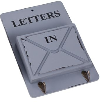 TOYANDONA Porta Lettere e Portachiavi da Parete in Legno Retrò Mensola Contenitore Multiuso con Ganci per Chiavi e Piccoli Oggetti Organizer Decorativo per Ingresso e Cucina