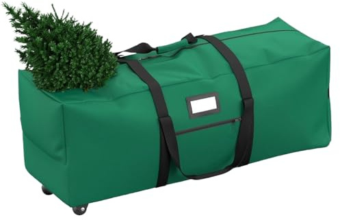 Christmas Tree Storage Bag, 7.5Ft Large Artificial Anti-Tear Heavy-Duty 600D Oxford Cloth Christmas Tree Storage Container with Rolling Wheels