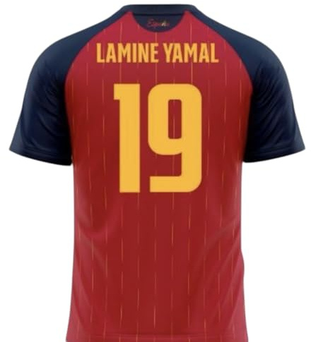 JYC CREATIVE Camiseta de España, Equipación 26/27, Camiseta Roja Oficial Selección Española Fútbol, Unisex, 100% Poliéster, Tallas Desde S hasta XL (FR/ES, Letras, S, Regular, Regular, Rojo)