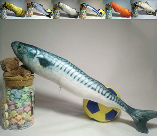 Maibar Katzenminze Spielzeug Katzenspielzeug Katze Spielzeug mit Katzenminze Spielzeug Katzen Fisch Realistische Simulation Katze Minze Spielzeug (30cm, Makrele)