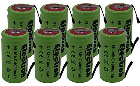 8x Batteria ricaricabile Ni-Mh C 1/2 mezza torcia 1,2V 4000mAh con lamelle linguette terminali a saldare per pacco pacchi batteria