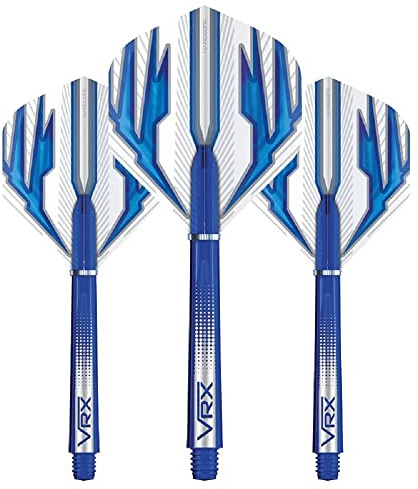 RED DRAGON Dart Flight and Schäfte Kombi - 4 Sätze Standardflüge und 4 Sätze Medium VRX Schäfte pro Packung