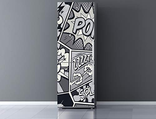 Adesivo in vinile per frigorifero, design fumetto, varie misure disponibili, economico ed elegante, 200 x 70 cm