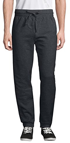 Hanes Men's Jogger Sweatpant with Pockets, Charcoal Heather, Large