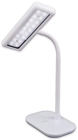 BRILONER 7488-016 Lampe de Bureau à LED, lumière du Jour 6500 Kelvin, 800 Lumen, Cou orientable et pivotant, Métal, 8.5 W, Blanc, 44 x 23 x 12 cm