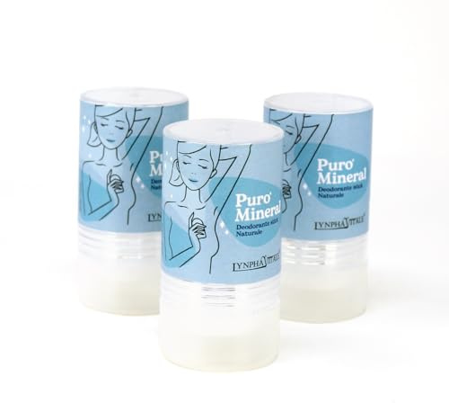 Allume di Rocca Deodorante Stick Puro Mineral - Deodorante Naturale Inodore - Allume di Potassio Stick Multiuso - Formato da Viaggio - Kit da 3 da 120 gr