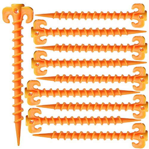 10Pcs Camping Tent WanFengXue Stakes Pegs Tent Heavy Duty Nail Plastic Screw Tent Pegs for Fixing Camping Tent Rain Tarps Outdoors Tent Nails 20 * 4.5cm