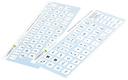 Lacerto® | 12x12mm - Deutsches Aufkleberset für PC & Laptop Tastaturen inkl. Zusatztasten & Ziffernblock | Farbe: Weiß