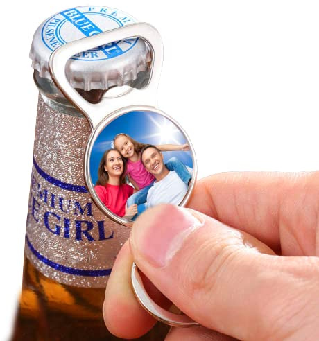 Llavero Original de Diseño Abrebotellas con Foto Personalizada | Llavero Abridor de Cerveza Texto Nombre Personalizado | Regalo Original personalizado para Hombre Novio Padre en Cumpleaños Navidad