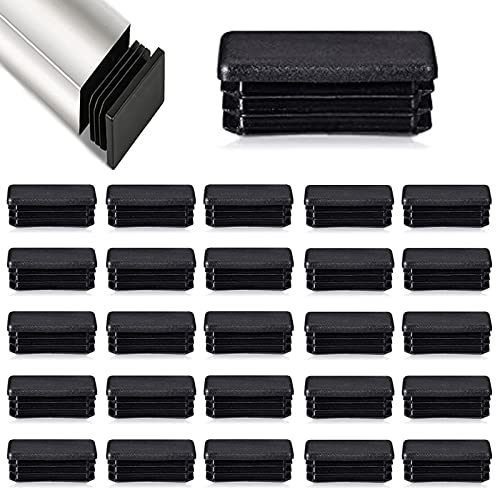 HJYZY 40 x 30 mm Lamellari per tubi rettangolari nero tappi rettangolari per tubi in metallo, inserto conduttore per sedie tubolari e mobili 40 pezzi