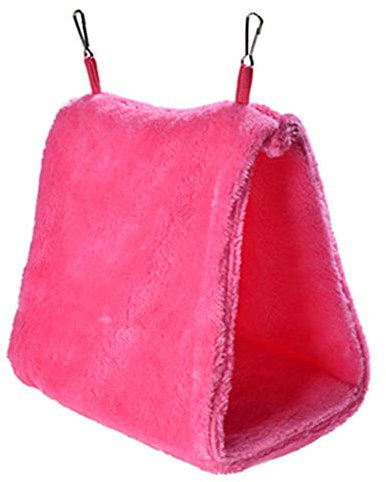 LEDDP Meerschweinchen Zubehoer Papageienspielzeug Warmes Vogelnest Vogelnest hängen Haustier-Hängematte Hängendes Vogelhaus Vogelbedarf Rose red,18