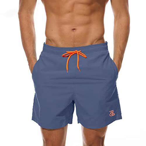 JustSun Badehose Herren Schnelltrocknend Boardshorts mit Mesh-Futter und Verstellbarem Tunnelzug