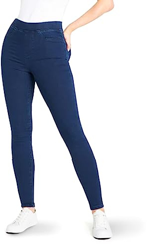 CityComfort Jeggings Donna Leggins Skinny Jeans Modellanti Elasticizzati a Vita Alta Slim Jeggings con Tasche Taglie Forti 36-48 (Blu Scuro, 52-54 EU)