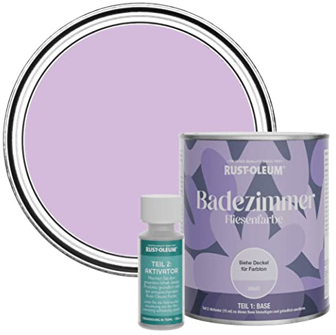 Rust-Oleum Purple Water-Resistant Bathroom Tile Paint in Matt Finish - Violet Macaroon 750ml