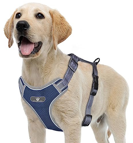 Reflektierendes Hundegeschirr für Hunde Ohne Würgen, verstellbare, Hundeweste Gurte No-Pull Verstellbare Hundegeschirre Atmungsaktives Geschirr für Kleine Mittelgroßen Großen Hund