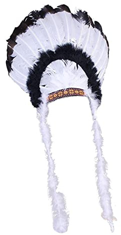 Dickly Indianer-Federkopfschmuck in Bordeaux- im Boho-Stil, Kostüm-Accessoire für Karneval, Halloween, Mottopartys und Bühnenauftritte