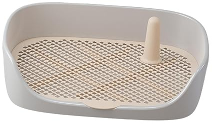 rockible Orinal de Entrenamiento para Perros, Bandeja para Orinal, Entrenador para Inodoro, Soporte para Almohadillas de Entrenamiento, Inodoro para Perros, Gris 40x30x11cm