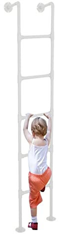 Moderne schmale Etagenbettleiter, robuster Hochbettleiter-Ersatz mit Haken, Kinderzimmer/Reiseanhänger/Wohnheim/Wohnungen Trittleiter (Farbe: Weiß, Größe: 150 cm/59 Zoll)