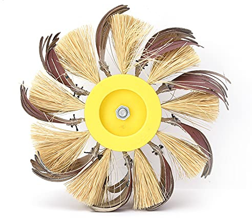 Ruota Lucidante in Sisal, Disco con Spazzola in Setola Spazzola Abrasiva Mola per Lucidatura Spazzola per Trapano Elettrico per Rimozione Bava di Ruggine, Lucidatura, Dischi in