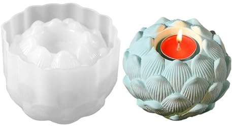 Moule en silicone pour photophore, moule à fleurs pour bougeoir - Moule en silicone élégant pour bougie chauffe-plat | Moule de moulage de plâtre en résine époxy, pour les amateurs d'artisanat, pour T